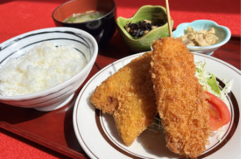 アジフライ・串カツ定食